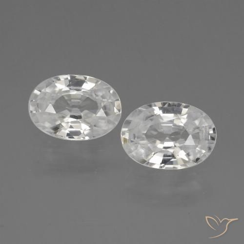 2.21ctw Naturale Bianco Zircone, Ovale, VS