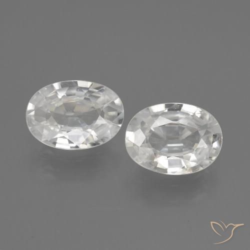 2.17ctw Naturale Bianco Zircone, Ovale, VS