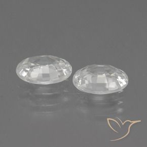 Gemme di Zircone Bianco naturale da 2.17 ct, Ovale, VVS-VS