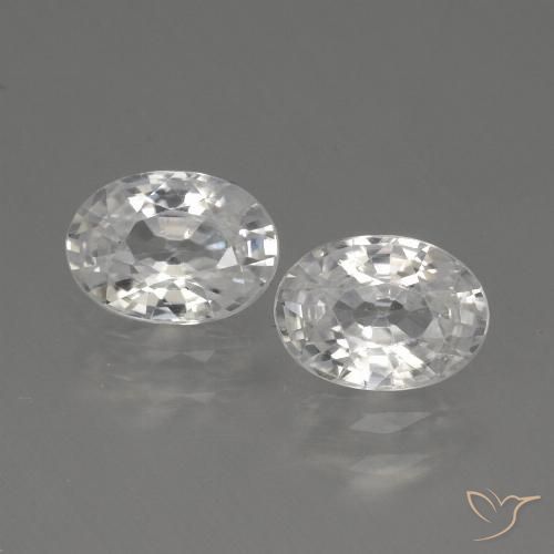 2.47ctw Naturale Bianco Zircone, Ovale, VVS-VS