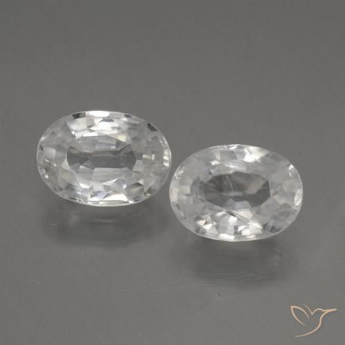 2.43ctw Naturale Bianco caldo Zircone, Ovale, VVS-VS