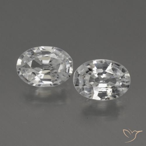 2.18ctw Naturale Bianco Zircone, Ovale, VS