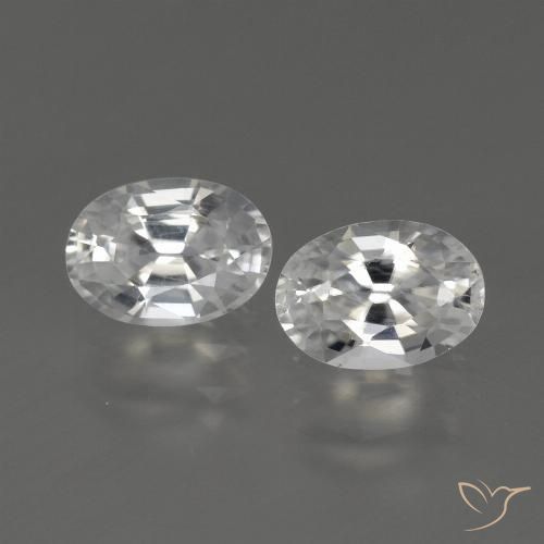 2.40ctw Naturale Bianco Zircone, Ovale, VS