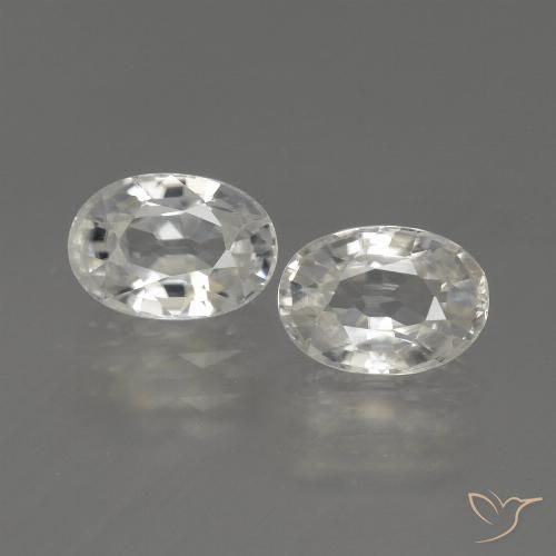 2.49ctw Naturale Bianco caldo Zircone, Ovale, VS