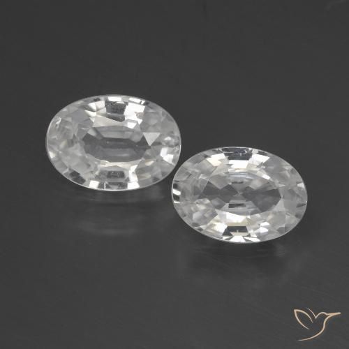 2.27ctw Naturale Bianco Zircone, Ovale, VVS