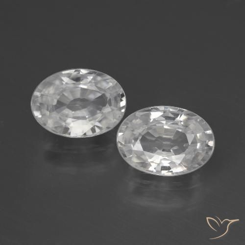 2.39ctw Naturale Bianco Zircone, Ovale, VVS