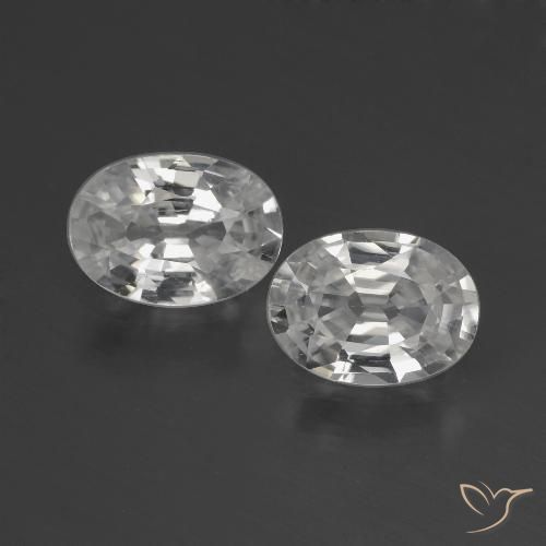 2.09ctw Naturale Bianco caldo Zircone, Ovale, VS
