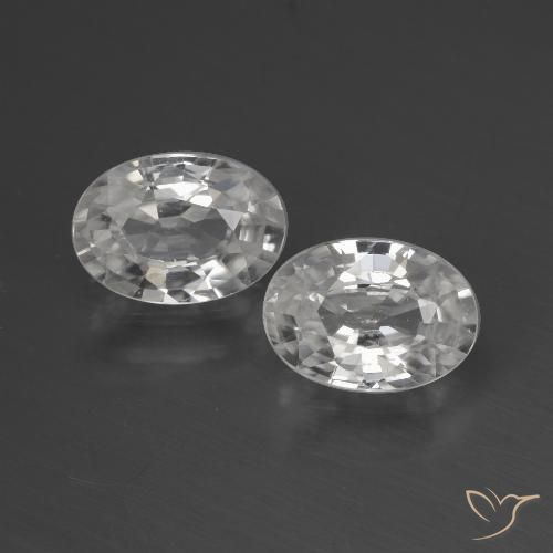 2.25ctw Naturale Bianco Zircone, Ovale, VVS-VS
