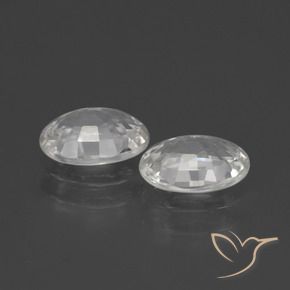 Gemme di Zircone Bianco naturale da 2.25 ct, Ovale, VVS-VS