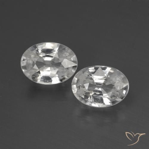 2.24ctw Naturale Bianco Zircone, Ovale, VVS