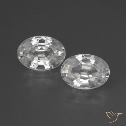 2.39ctw Naturale Bianco Zircone, Ovale, VS