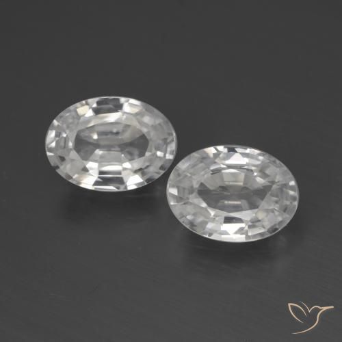 2.19ctw Naturale Bianco Zircone, Ovale, VVS