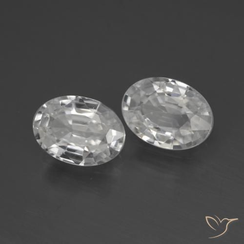 Gemme di Zircone Bianco naturale da 2.19 ct, Ovale, VVS