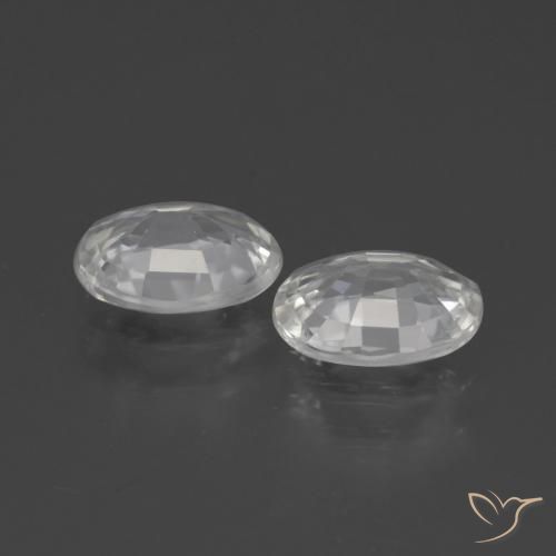 Gemme di Zircone Bianco naturale da 2.19 ct, Ovale, VVS