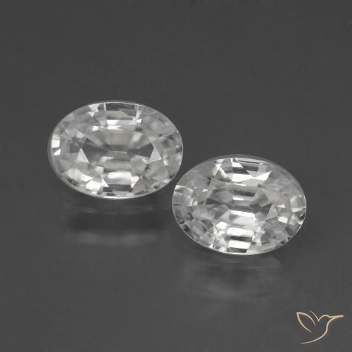 2.35ctw Naturale Bianco caldo Zircone, Ovale, VVS, Photo A
