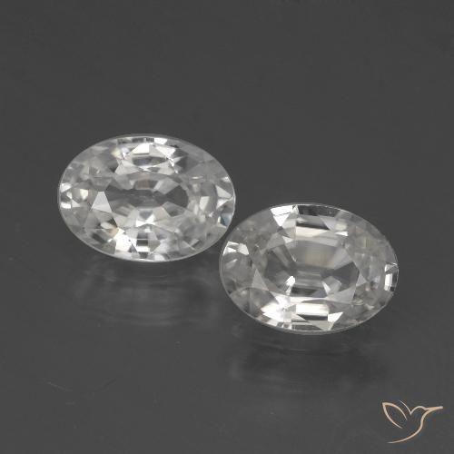 2.27ctw Naturale Bianco caldo Zircone, Ovale, VVS-VS