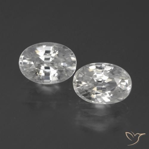 Gemme di Zircone Bianco naturale da 2.68 ct, Ovale, VVS-VS