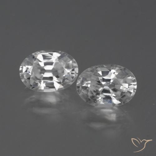 2.31ctw Naturale Bianco trasparente Zircone, Ovale, VVS