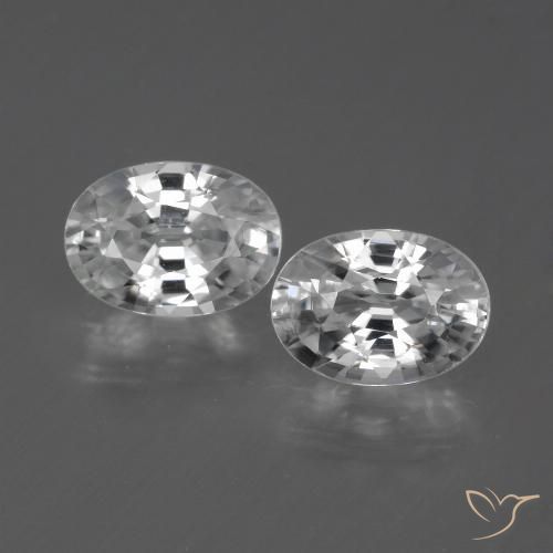 2.57ctw Naturale Bianco trasparente Zircone, Ovale, VS