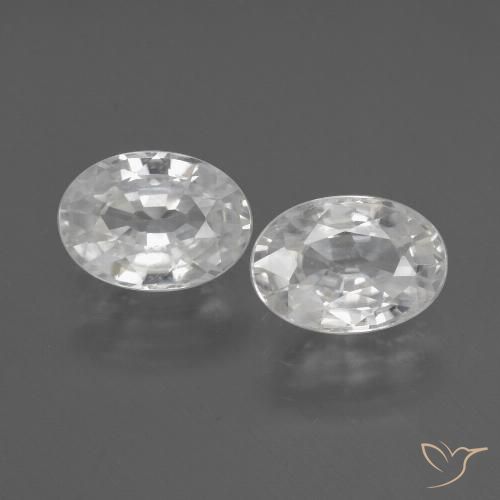 2.48ctw Naturale Bianco Zircone, Ovale, VVS-VS