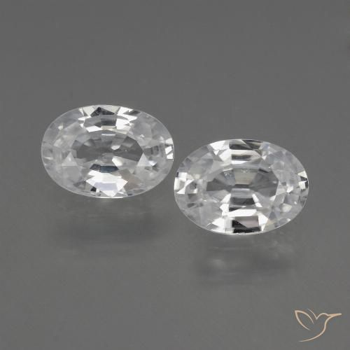 2.19ctw Naturale Bianco Zircone, Ovale, VVS, Photo A