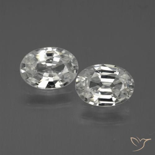 2.14ctw Naturale Bianco Zircone, Ovale, VVS