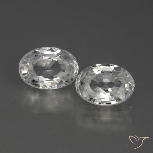 2.59ctw Naturale Bianco Zircone, Ovale, VVS-VS