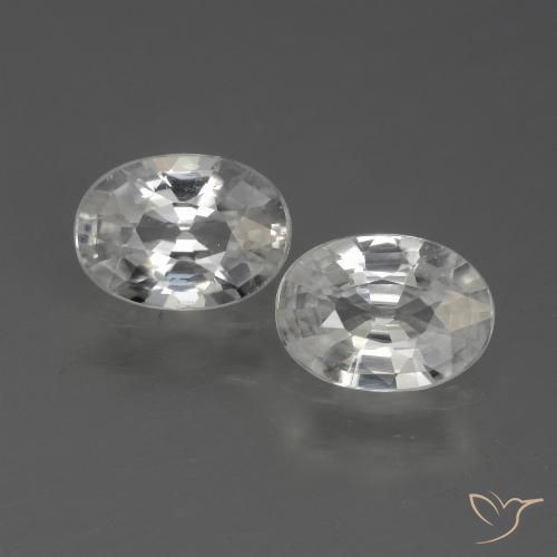 2.31ctw Naturale Bianco Zircone, Ovale, VVS-VS