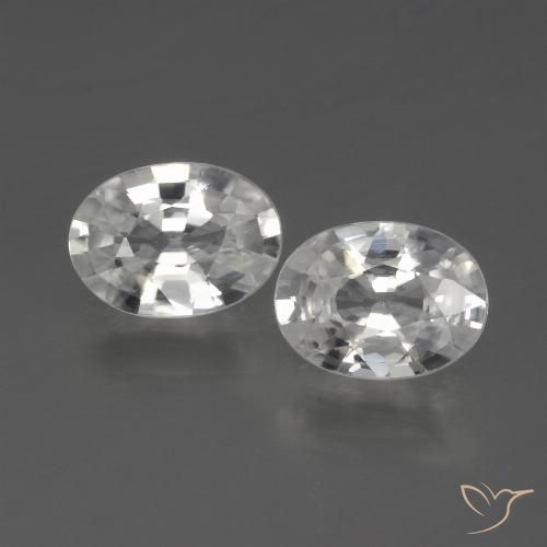 2.18ctw Naturale Bianco Zircone, Ovale, VVS-VS