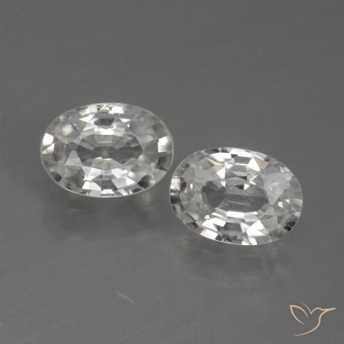 2.39ctw Naturale Bianco Zircone, Ovale, VVS-VS