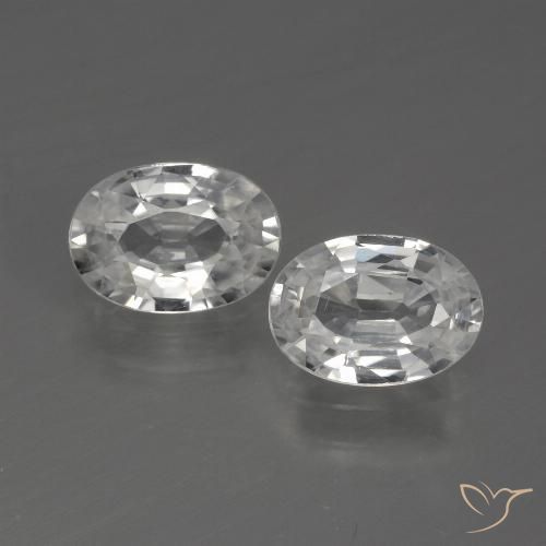2.28ctw Naturale Bianco Zircone, Ovale, VVS