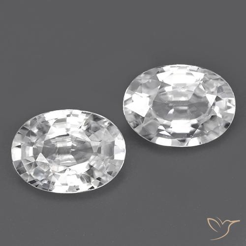 2.30ctw Naturale Bianco Zircone, Ovale, VVS-VS