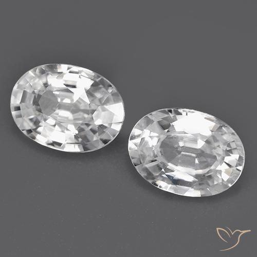 Gemme di Zircone Bianco naturale da 2.30 ct, Ovale, VVS-VS