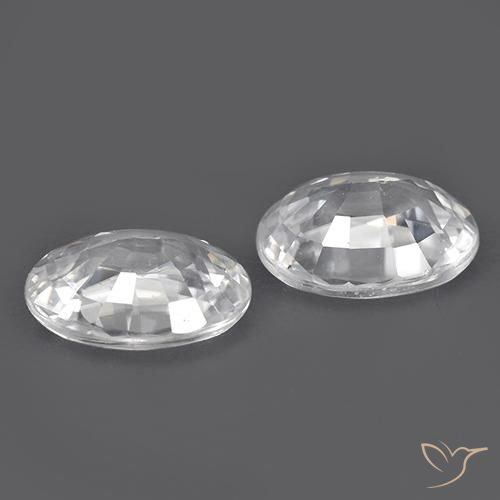 Gemme di Zircone Bianco naturale da 2.30 ct, Ovale, VVS-VS