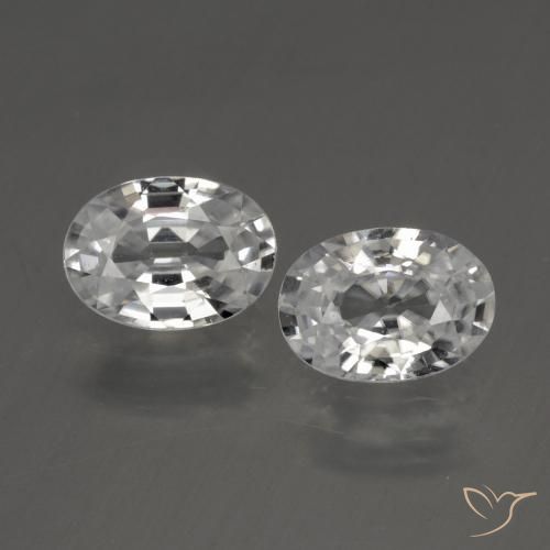 2.46ctw Naturale Bianco Zircone, Ovale, VVS