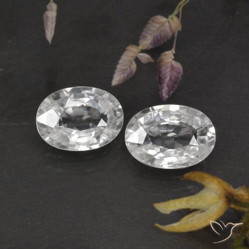 2.28ctw Naturale Bianco Zircone, Ovale, VVS-VS