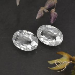 Gemme di Zircone Bianco naturale da 2.28 ct, Ovale, VVS-VS