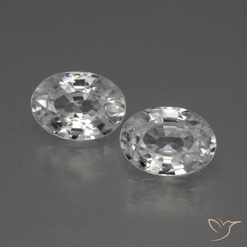 2.49ctw Naturale Bianco Zircone, Ovale, VVS