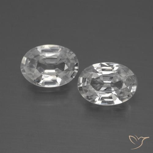 2.06ctw Naturale Bianco Zircone, Ovale, VVS-VS