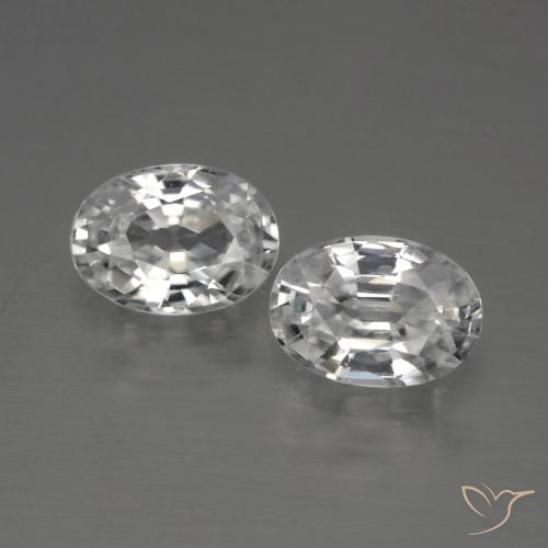 2.42ctw Naturale Bianco Zircone, Ovale, VVS