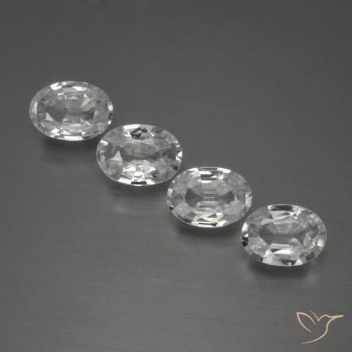 3.99ctw Naturale Bianco trasparente Zircone, Ovale, VVS-VS