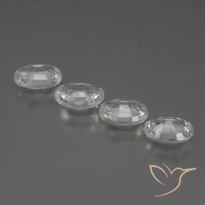 Gemme di Zircone Bianco trasparente naturale da 3.99 ct, Ovale, VVS-VS
