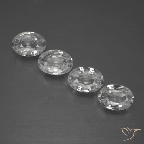4.16ctw Naturale Bianco trasparente Zircone, Ovale, VVS-VS