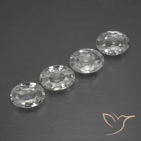 Gemme di Zircone Bianco trasparente naturale da 4.16 ct, Ovale, VVS-VS