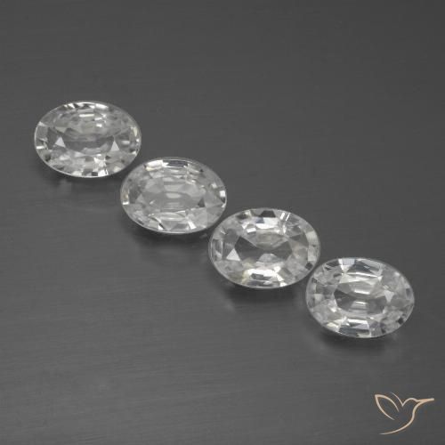 4.03ctw Naturale Bianco trasparente Zircone, Ovale, VVS-VS