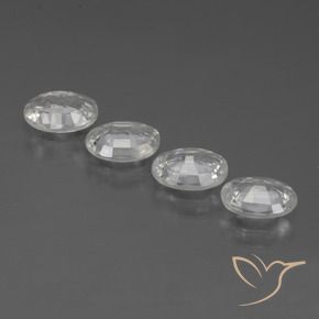 Gemme di Zircone Bianco trasparente naturale da 4.03 ct, Ovale, VVS-VS