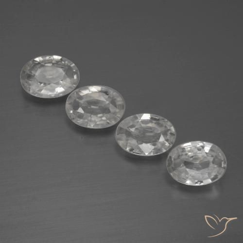 4.06ctw Naturale Bianco Zircone, Ovale, VVS-VS