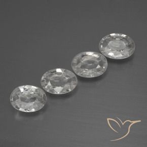 Gemme di Zircone Bianco naturale da 4.06 ct, Ovale, VVS-VS