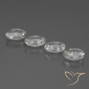 Gemme di Zircone Bianco naturale da 4.06 ct, Ovale, VVS-VS