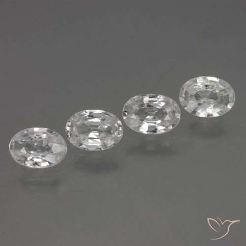 3.98ctw Naturale Bianco Zircone, Ovale, VS